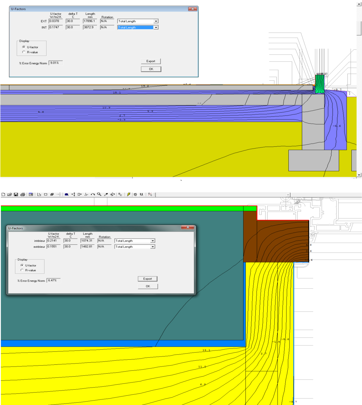 restructuration d’anciens garages en bureaux certifiés Passivhaus à Chaumont (52) : calcul des ponts thermiques avec Therm